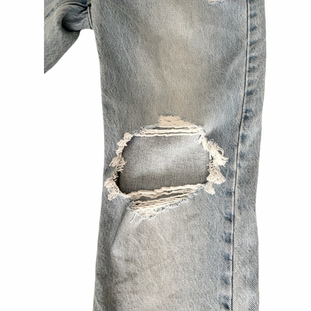 Levi's Light Blue Relaxed Women Jeans 28x27 ripped light wash straight leg pants - Picture 9 of 15